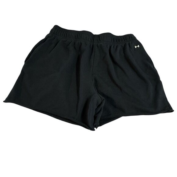 Under Armour Project Rock Terry Shorts Mens Size Medium Black Fleece Workout 5" - Picture 6 of 7